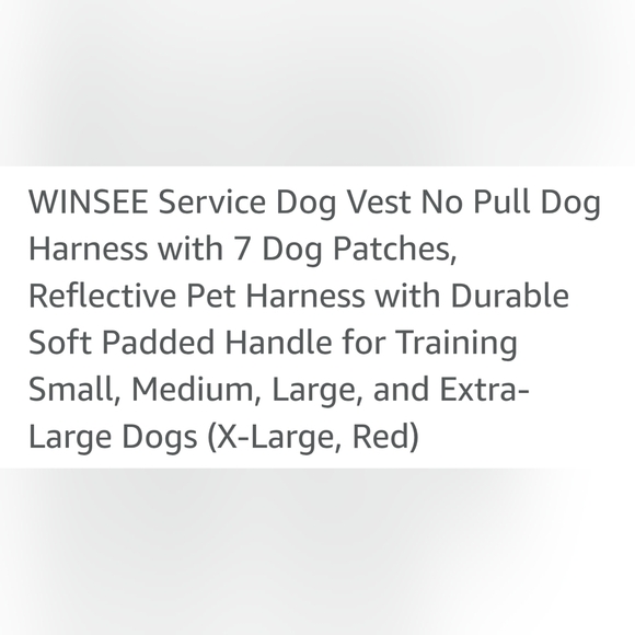 Winsee Red Service Dog Harness with Patches - Picture 8 of 8